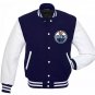 Edmonton Oilers Blue Wool White Sleeves Letterman Varsity Jacket Size Available