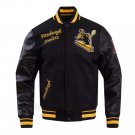 Men’s Black Pittsburgh Steelers Varsity Letterman Jacket Size Available