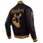 Men&acirc;��s Black Pittsburgh Steelers Varsity Letterman Jacket Size Available