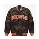 Letterman Cleveland Browns Satin Bomber Fan Varsity Jacket Size Available