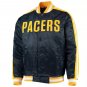 NBA Letterman Indiana Pacers Vintage80's Navy Blue Satin Baseball Varsity Jacket
