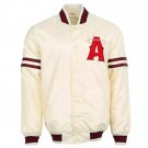 Letterman Los Angeles Angels Jacket Vintage Ivory Satin Baseball Varsity Jacket