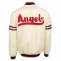 Letterman Los Angeles Angels Jacket Vintage Ivory Satin Baseball Varsity Jacket