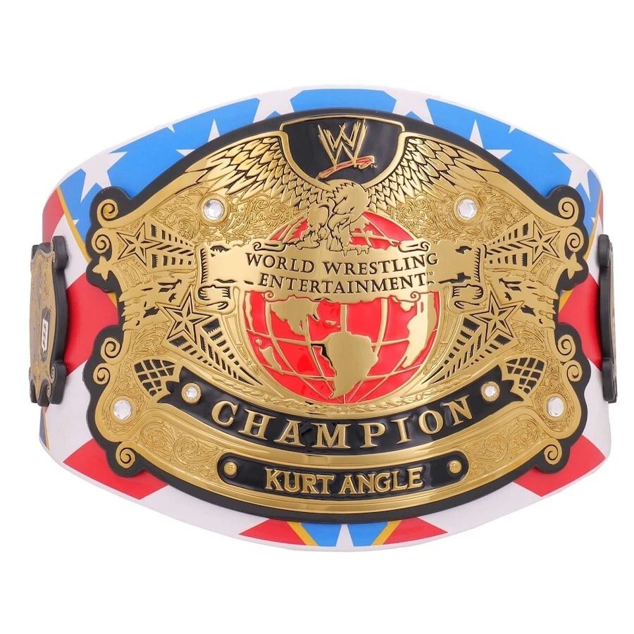 Kurt Angle Signature Series Wrestling Championship Belt Black Leather Strap Adult Size
