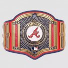 Atlanta Braves Heavyweight Wrestling Champion Title Belt Black Leather Strap Adult Size