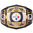 New Pittsburgh Steelers Heavyweight Wrestling Champion Title Belt Black Leather Strap Adult Size