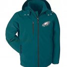 Philadelphia Eagles Warm Soft Shell Jacket Embroidered Logo Breathable Windproof Hooded Jacket