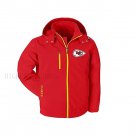 Kansas City Chiefs Warm Soft Shell Jacket Embroidered Logo Breathable Windproof Hooded Jacket