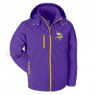 Minnesota Vikings Warm Soft Shell Jacket Embroidered Logo Breathable Windproof Hooded Jacket