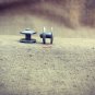 WWII German Belt supporting straps Y-Straps Screws. Set of 2 pieces. Aluminum