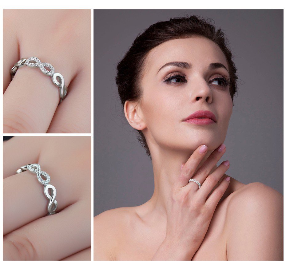 Infinity Forever Ring Pure 925 Sterling Silver For Women Size 8