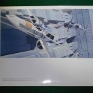 Vintage Star Wars Art 1977 ANH Ralph McQuarrie Folio Print #5 X-Wing & TIE in the Trench