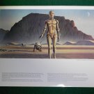 Vintage Star Wars Art 1977 ANH Ralph McQuarrie Print #14 C-3PO & R2-D2 on Tatooine