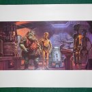 Vintage Star Wars Art 1982 ROTJ Ralph McQuarrie Print #5 C-3PO & R2-D2 Meets EV-9D9