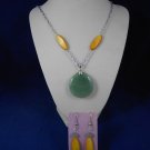 Fashion Jewelry, 20” Mist Green Pendant & Earrings, Natural, Different, Unique