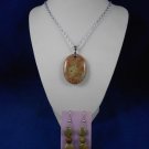 Fashion Jewelry, 20” Autumn Jasper Pendant & Earring Natural, Different, Unique