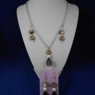 Fashion-Jewelry-20-Smokey-Brown-Pendant-amp-Earrings-Natural-Different-Unique