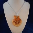 Fashion Jewelry, 22” Scallop Shell Pendant S122, Natural, Different and Unique
