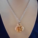 Fashion Jewelry, 16” Scallop Shell Pendant S107, Natural, Different and Unique