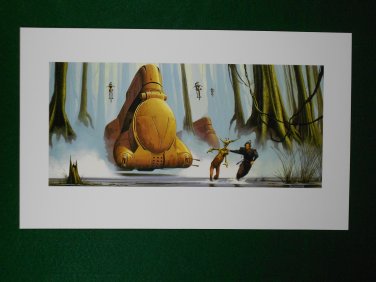 Star Wars Phantom Menace 1999 Doug Chiang Portfolio Print #6 Jar Jar & Qui-Gon