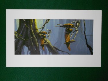 Star Wars Phantom Menace 1999 Doug Chiang Folio Print #7 Strap with Battle Droid