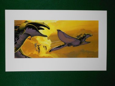 Star Wars Phantom Menace 1999 Doug Chiang Portfolio Print #18 Gungans in the Sky