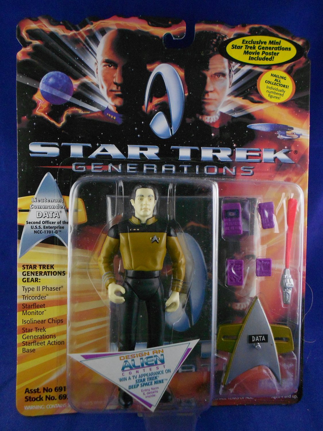 Star Trek Generations 1994 Lieutenant Commander Data “1701-D ...