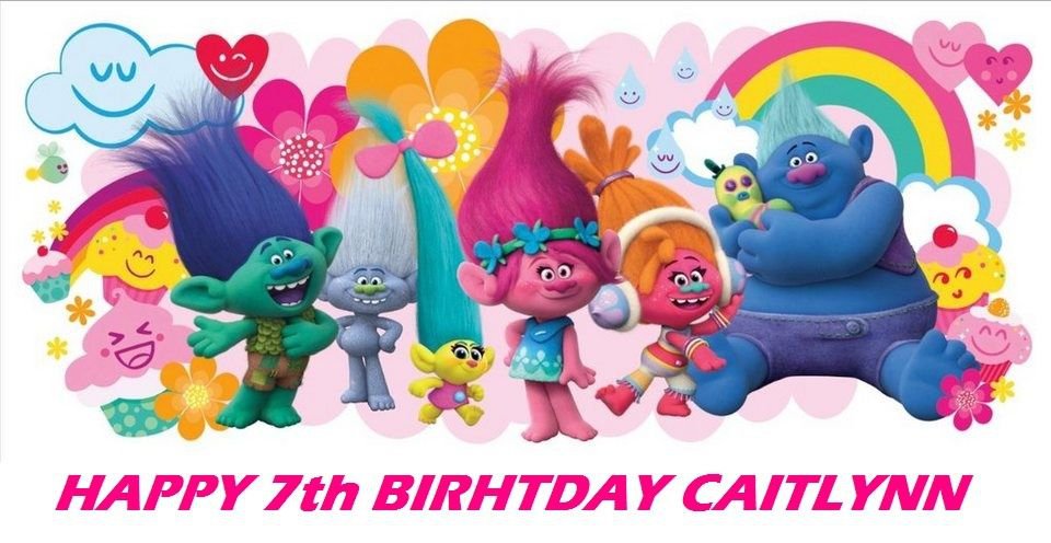 Trolls Party Edible image Cake topper decoration