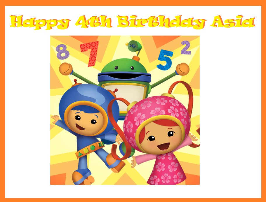 Team Umizoomi Party Edible image Cake topper