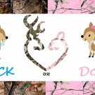 Buck or Doe Gender Reveal Baby Shower Edible Cake topper decoration