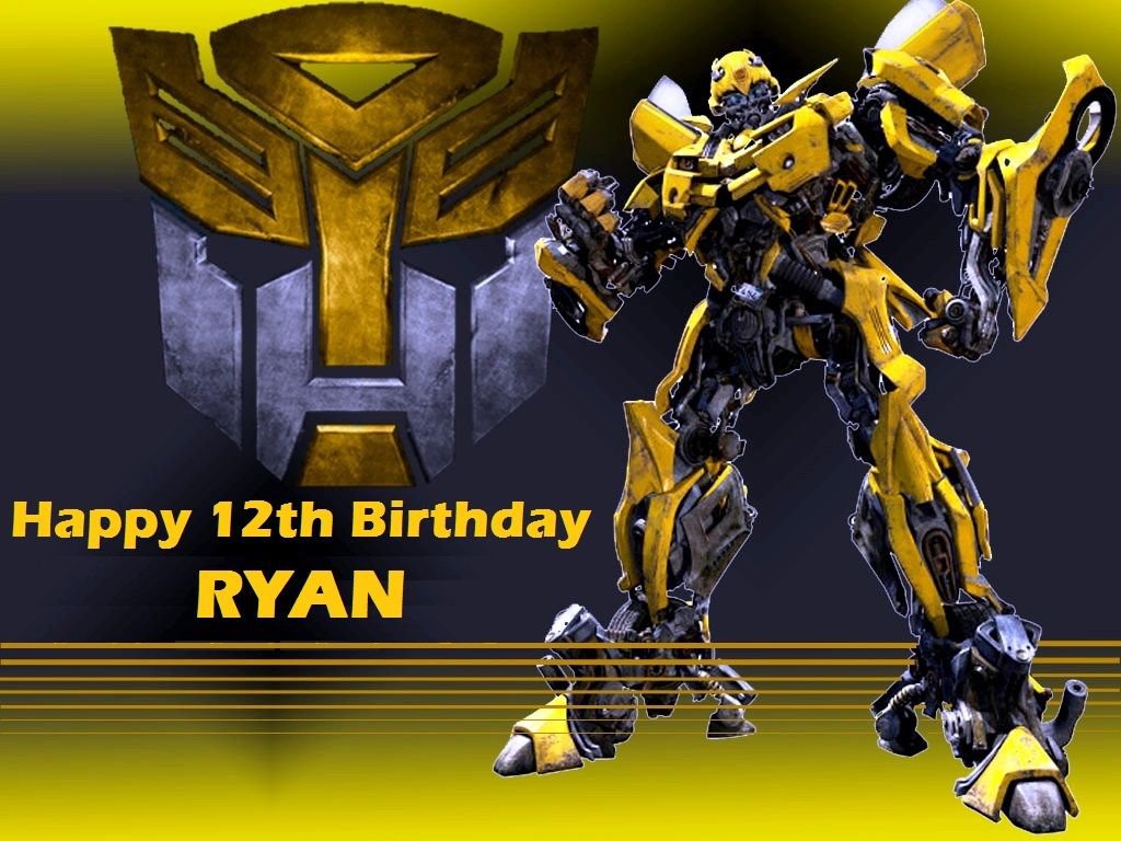 Transformers Bumblebee Party Edible image Cake topper decoration