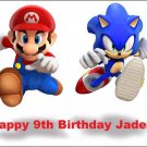 Sonic and Mario Edible image Cake topper decoration