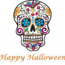 Halloween Skelebration Skull Day of the Dead Edible  Cake topper decoration