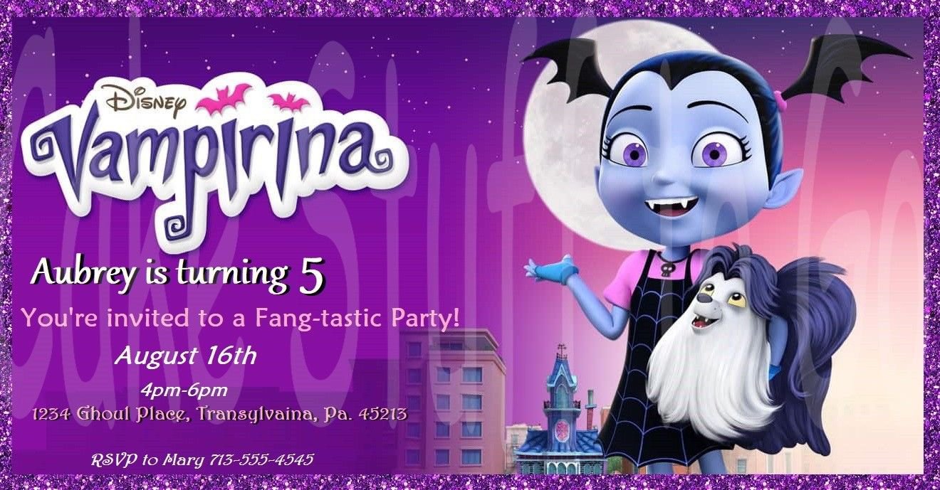 Vampirina Digital and Printable Birthday Invitations