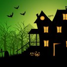 Halloween Haunted House Party  Edible image Cake topper decoration