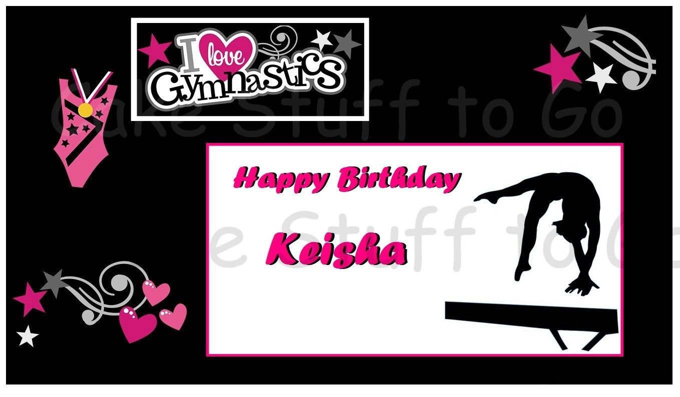 Gymnastics Themed  Edible image Cake topper decoration