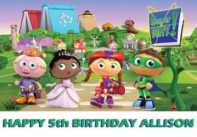 Super Why Edible image Cake topper decoration