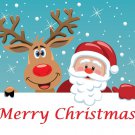 Merry Christmas Rudolph & Santa  Edible image Cake topper decoration