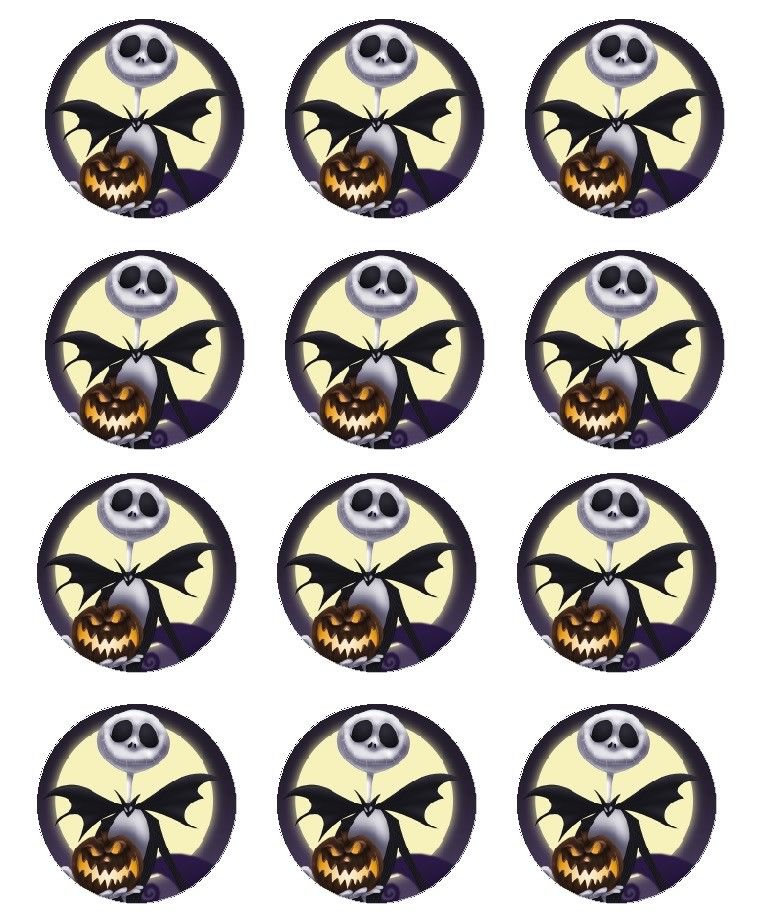 Halloween Jack Skellington Nightmare Before Christmas Edible 2' Cupcakes Cookies