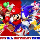 Sonic the Hedge Hog w/ Mario Brothers Edible image Cake topper decoration