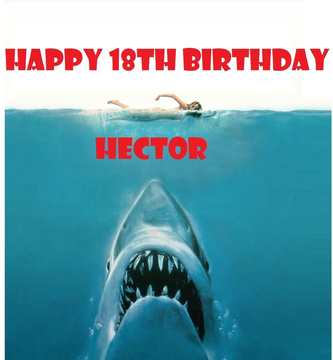 JAWS movie Edible image Cake topper decoration