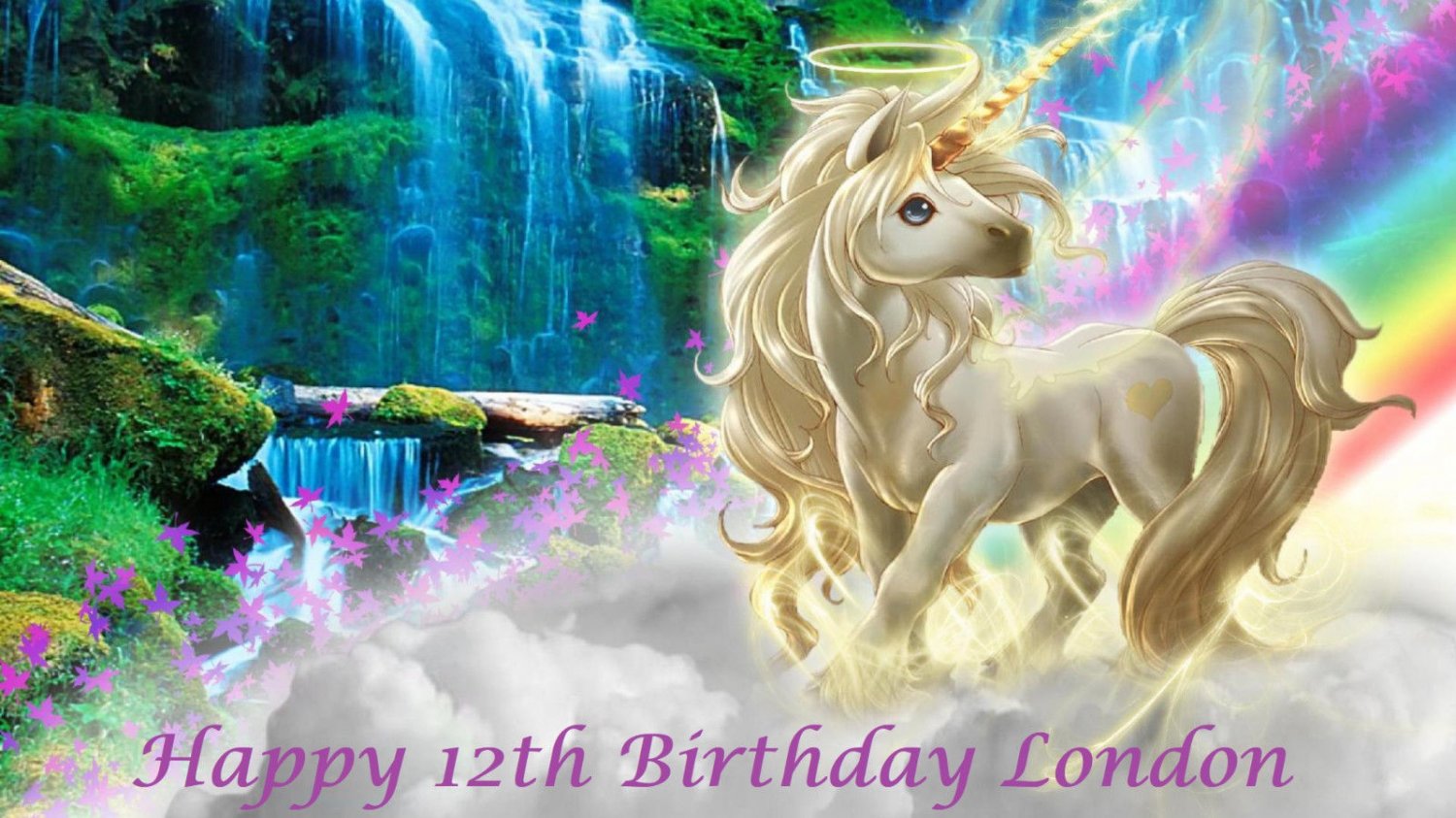 Fantasy Unicorn Party  Edible image Cake topper
