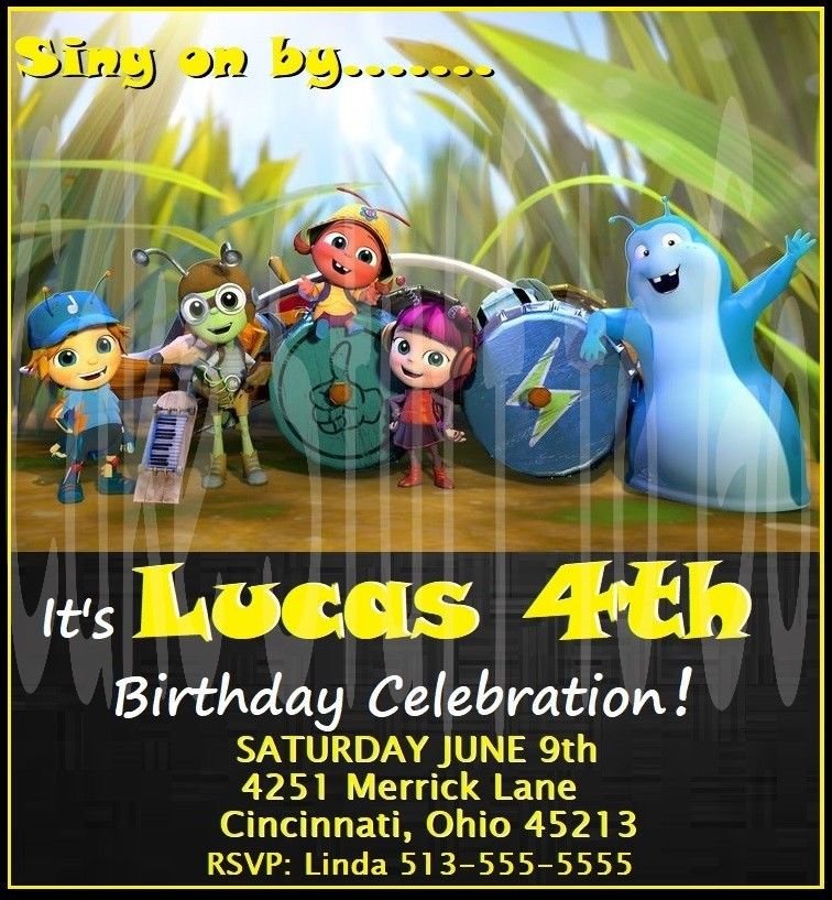 Beat Bugs  Digital and Printable Birthday Invitations