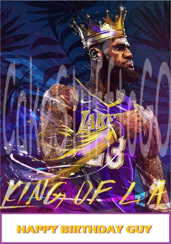 LeBron James Los Angeles Lakers Edible image Cake topper