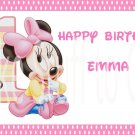 Baby Minnie Mouse 1st Birthday Edible image Cake topper decoration