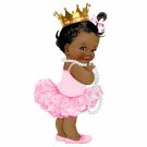 Ethnic Princess Baby Girl Shower Edible image Cake topper or cupcakes