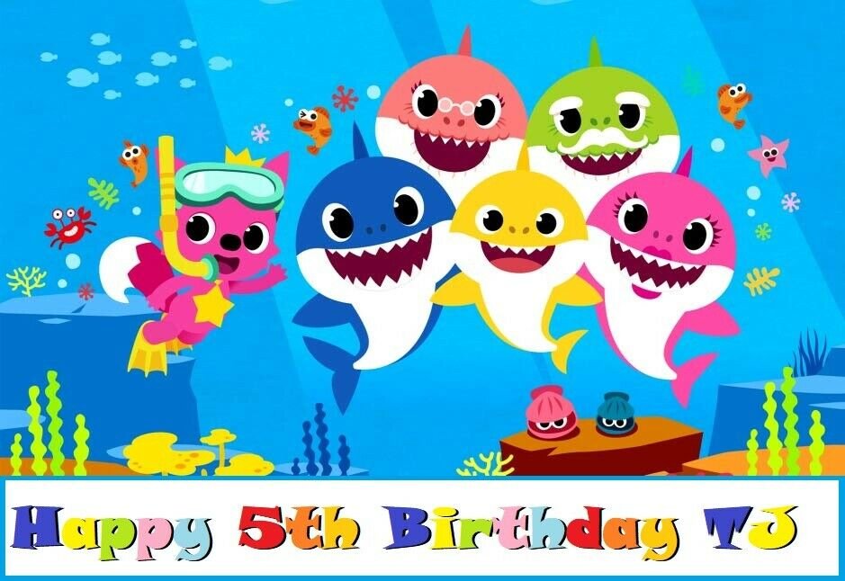 Baby Shark Doo Doo Party Edible image Cakes