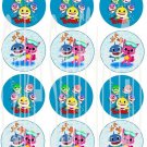 Baby Shark Doo Doo Party Edible image  Cup Cakes  topper