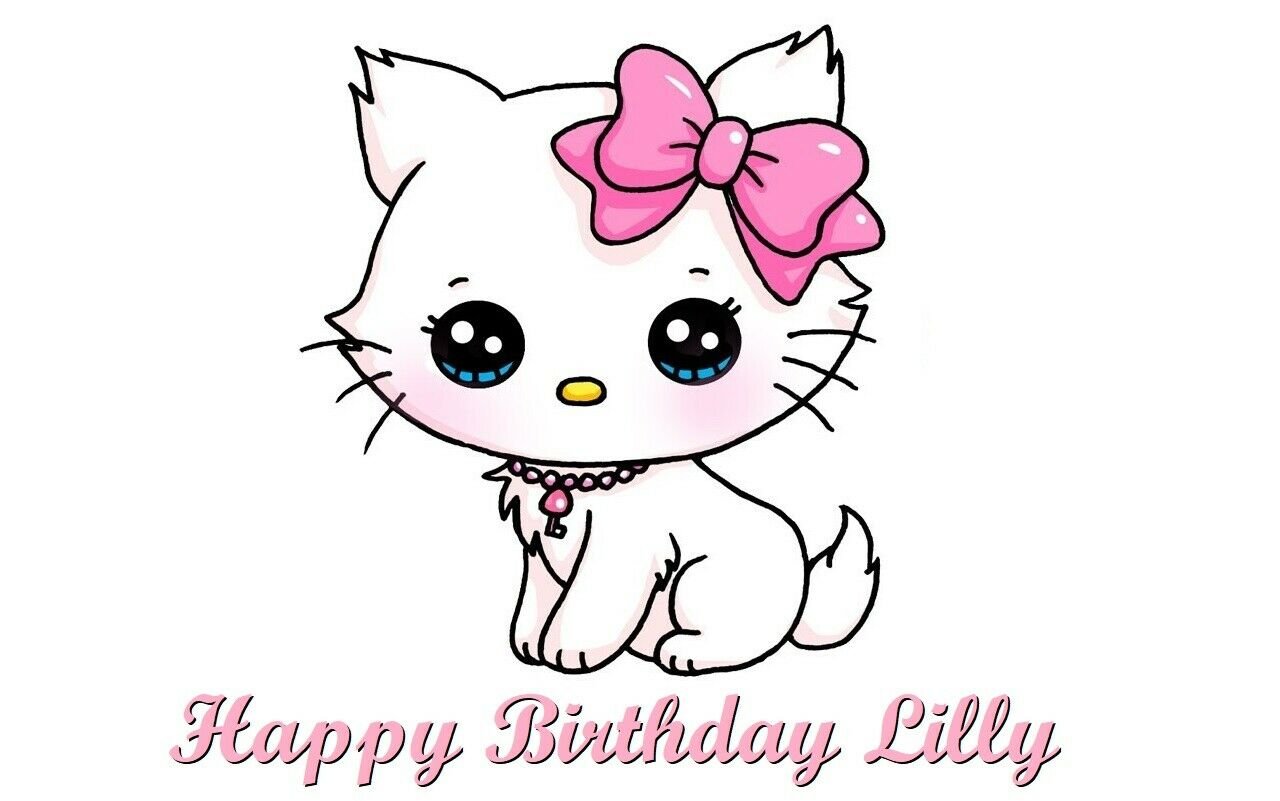 Cute Kitty Cat Party Edible image Cake topper