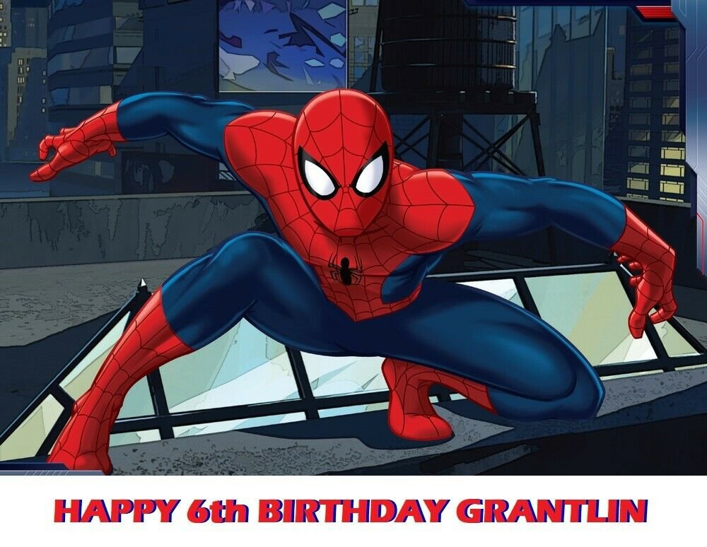 Spiderman Edible image Cake topper / cupcake decoration
